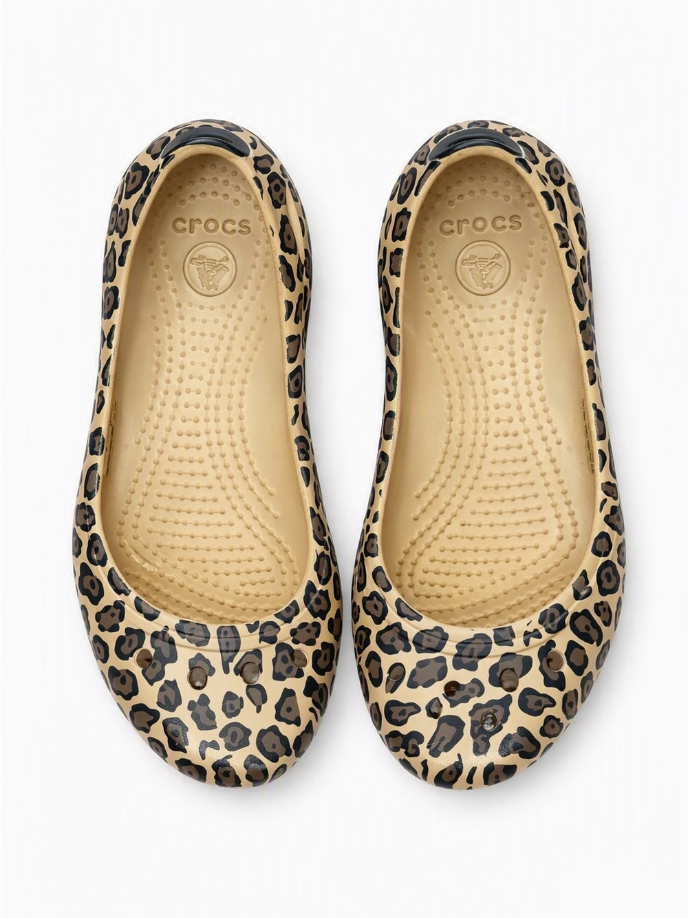 Crocs Kadee Leopard Print Ballet Flats Women’s W5 Cheetah Slip On Shoes